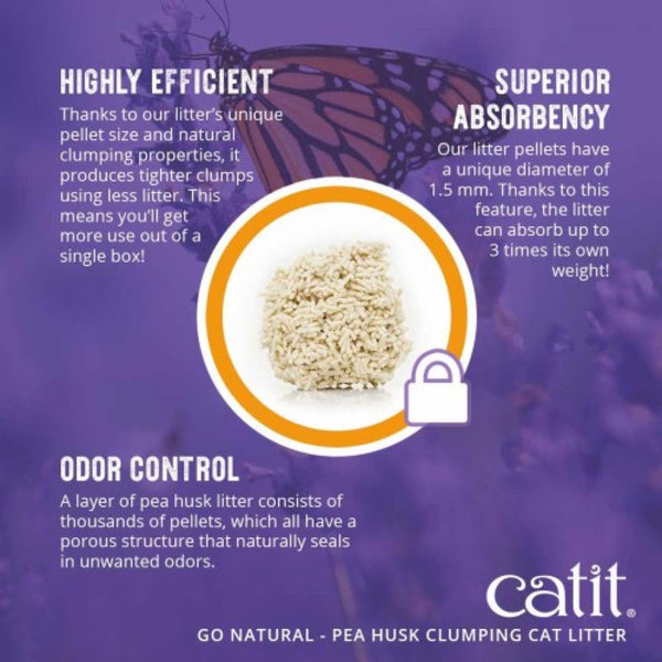 Catit Go Natural Clumping Pea Husk Cat Litter 14L