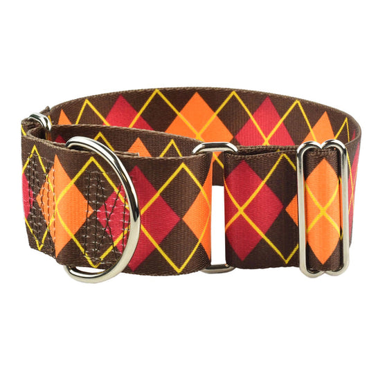 Argyle Fall 2 Wide Martingale Dog Collar