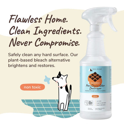 $2 OFF: Kin+Kind Pee+Stain+Odor Destroyer 32oz (Multi-Surface) - Citrus