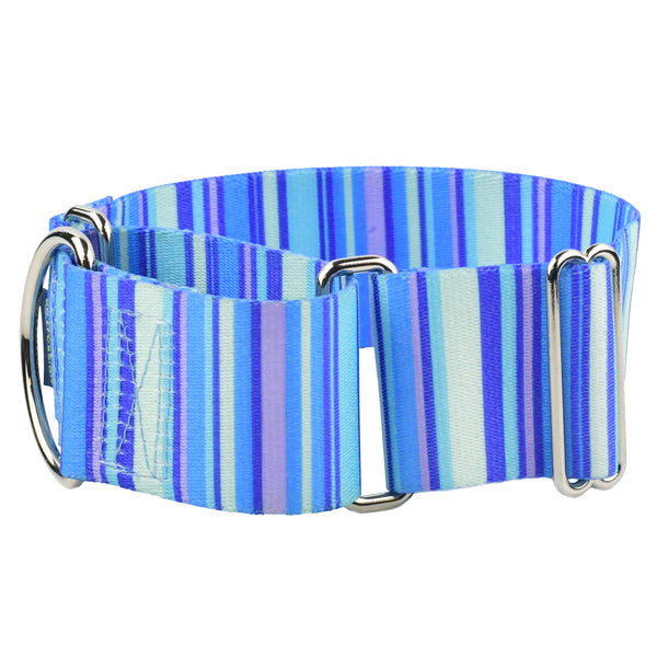 Midnight Stripes 2 Wide Martingale Dog Collar
