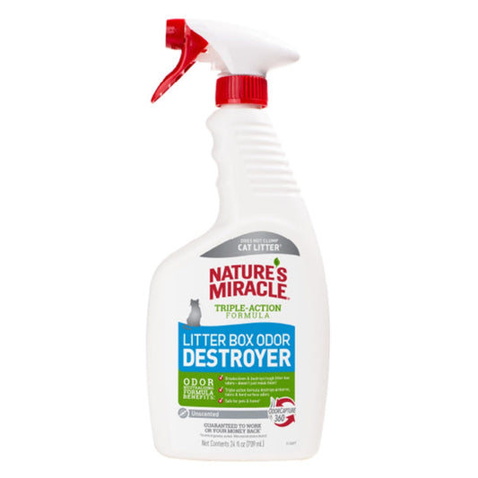 Nature's Miracle Litter Box Odor Destroyer Unscented Spray 24oz
