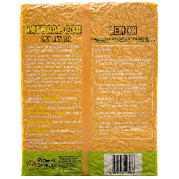 2 FOR $15: Angel Natural Corn Lemon Cat Litter 6L